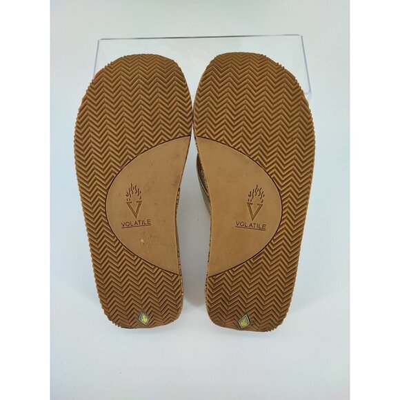 Volatile Women's Trailblazer Gold Thong Leather Sandals Size 9 US - Picture 7 of 8